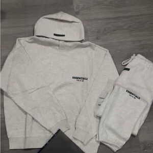 Essentials Light Oat Hoodie and Joggers Set